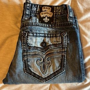 Mens Rock Revival Straight Jean